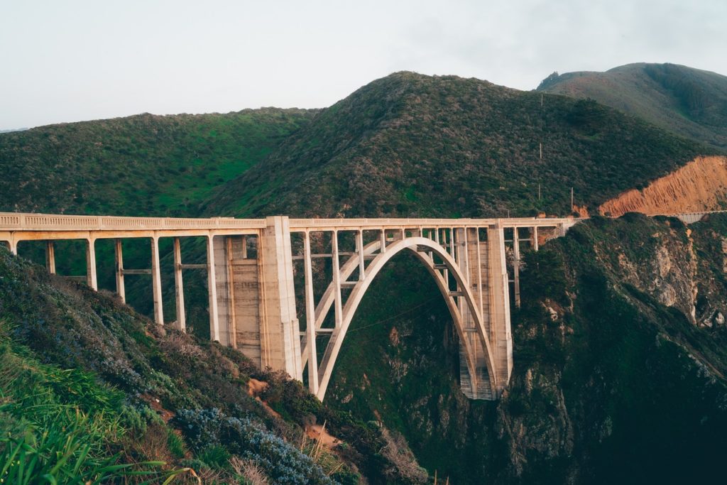 West Coast tour - The ultimate icon and probably most photographed feature along the Big Sur coastline: Bixby Bridge. It is one of the highest bridges of its kind in the world, standing 260 feet (79 meters) above the bottom of a steep canyon.