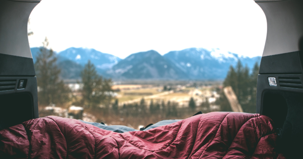 sleeping in a car