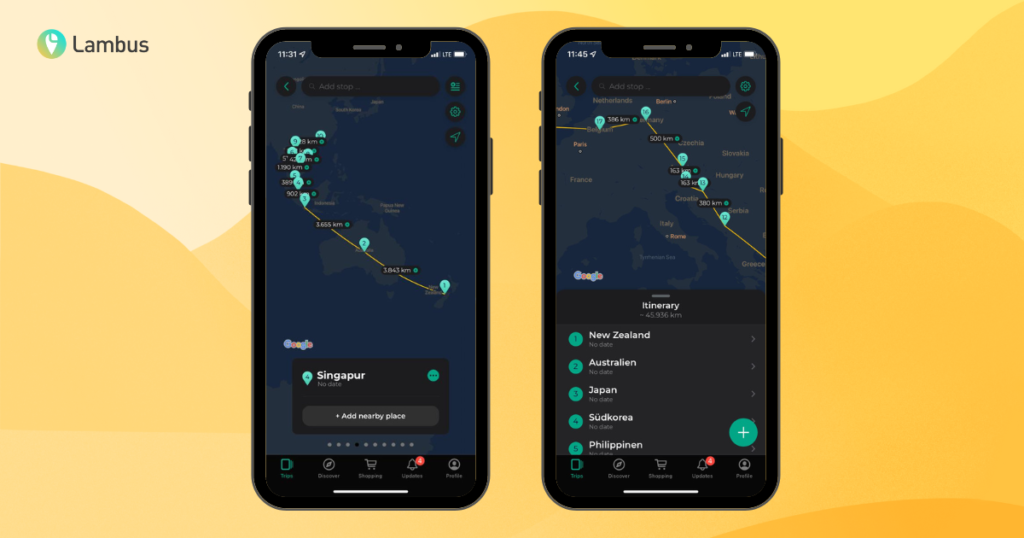 Lambus App Itinerary