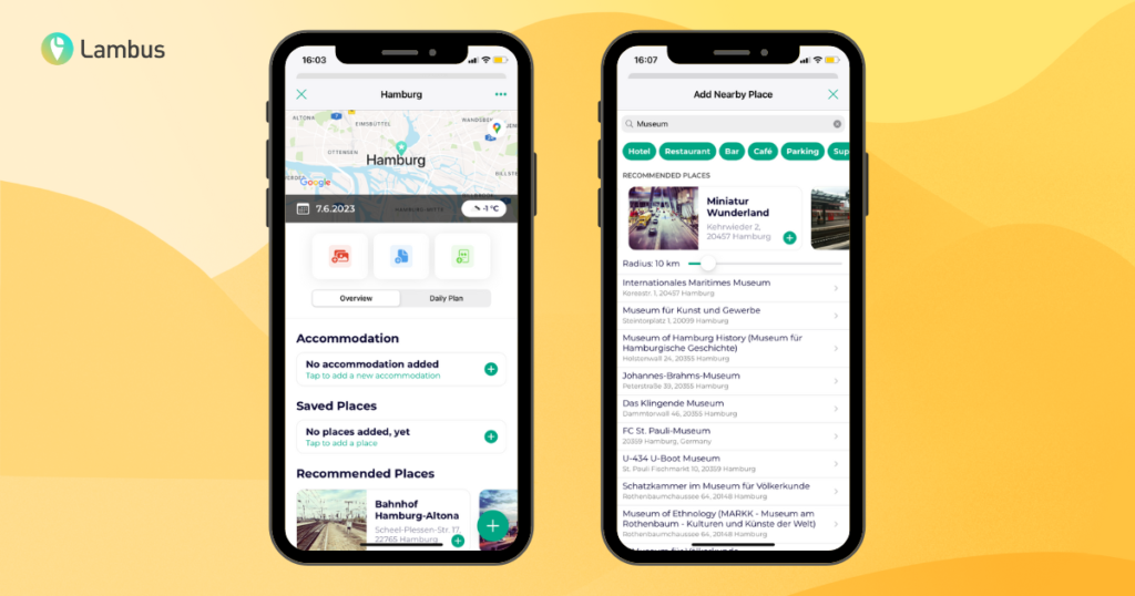 Lambus provides a wealth of information about your destination, including restaurants, and attractions. With Lambus, you can easily explore your destination and discover new experiences.