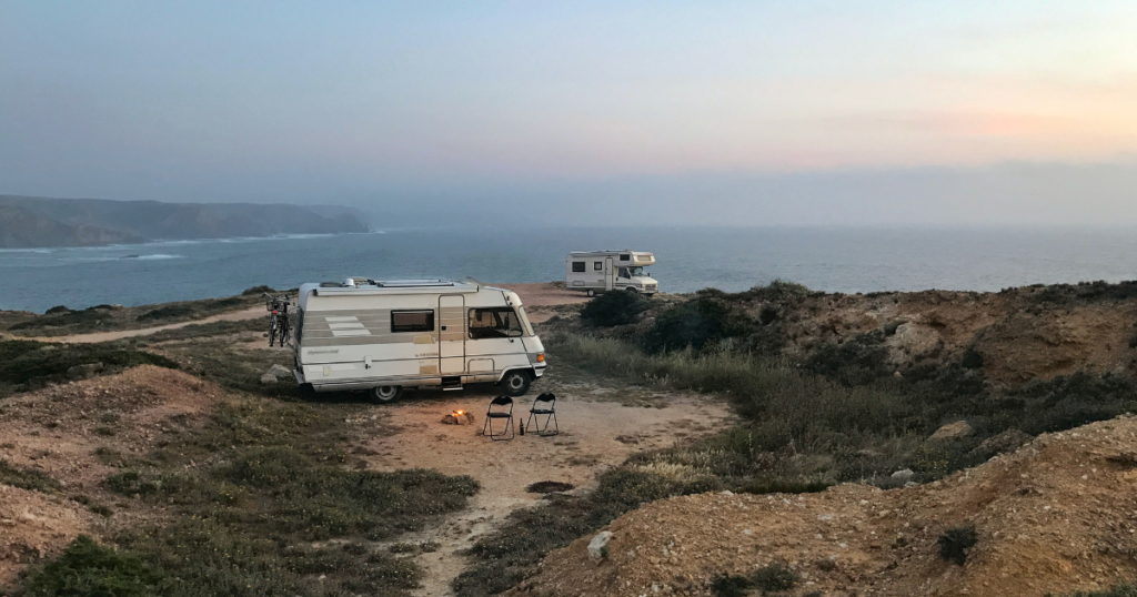 vacation with a camper in the nature
