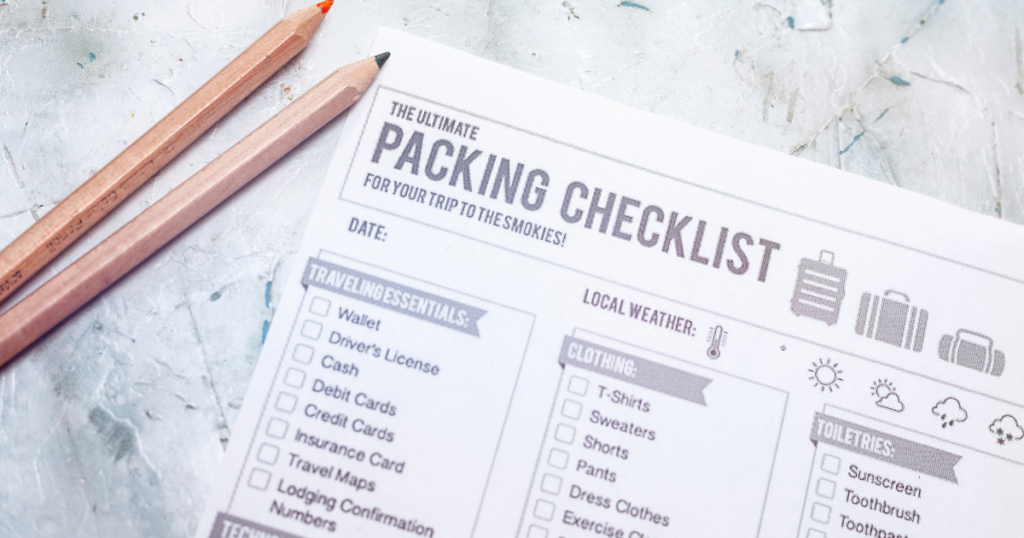 Make a Packing Checklist 