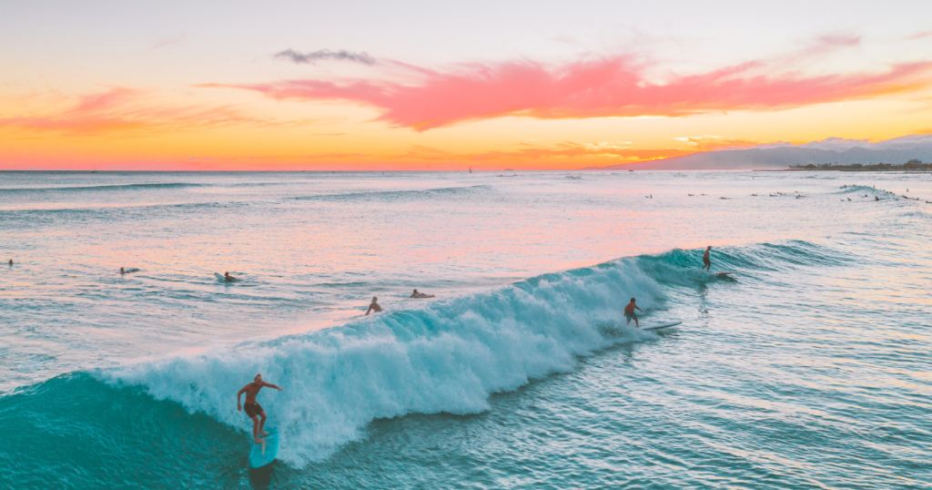 Surfing in Oahu