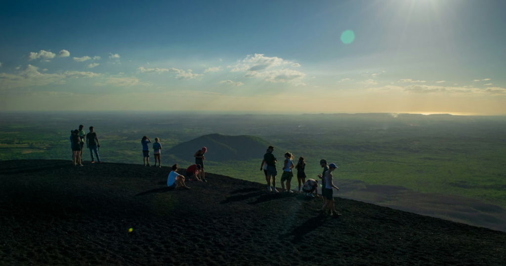 Volcano Boarding in León, Nicaragua as an extreme sports travel activity
