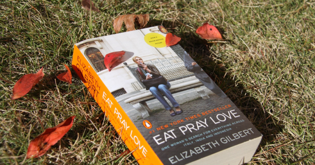 book for traveler called 'Eat. pray.love'